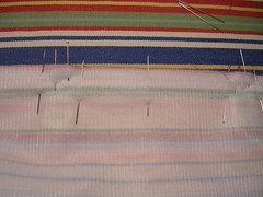 seam with loops pinned