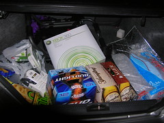beer and xbox360 in a trunk