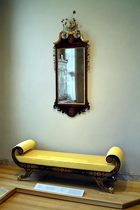 Bench and mirror