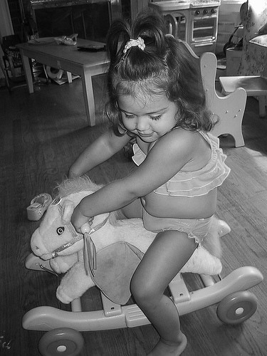 pink pony rides again ( black and white)
