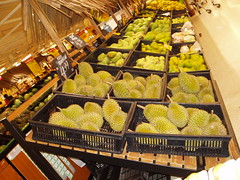 Kuala Lumpur Carrefour durians July 2006