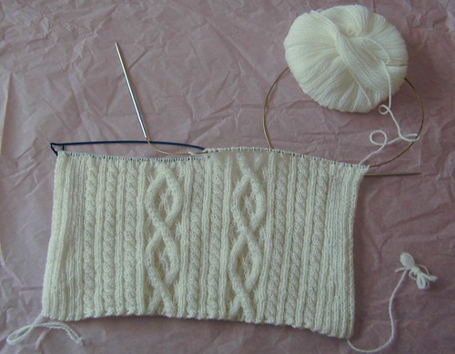 White Sweater Front in progress
