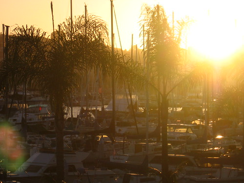 Sunset over the marina.