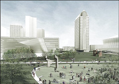 Rendering of the proposed Jazz History and Concert Complex, New Orleans