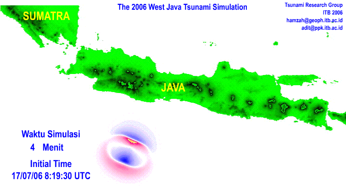The 2006 West Java tsunami Animation