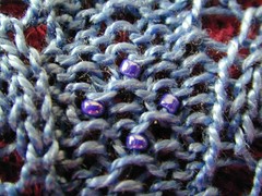 Blue wristlet - beads closeup