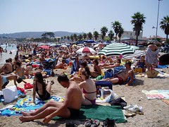 Crowded beach at La Ciotat