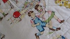 'dick and jane' fabric on the back