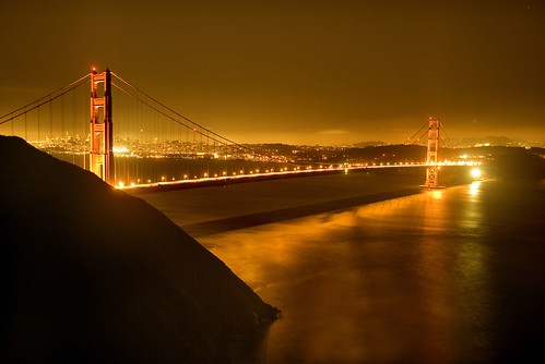 pictures of the golden gate bridge at night. Night Bridge, photo by Harold