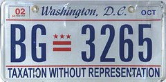 Current DC license plate