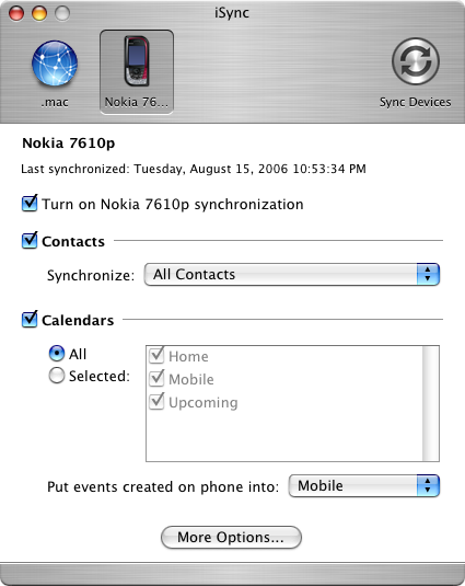 iSync to Nokia 7610