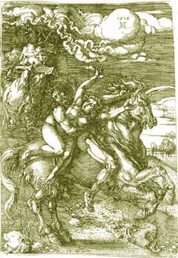 Abduction of Proserpine on a Unicorn, etching by Albrecht Dürer (Web Gallery of Art)