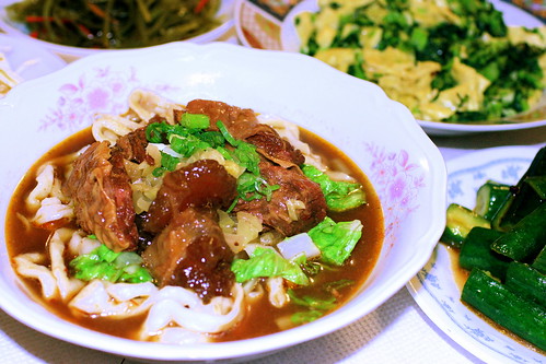 Clara's 3-in-1 beef noodle and side dishes