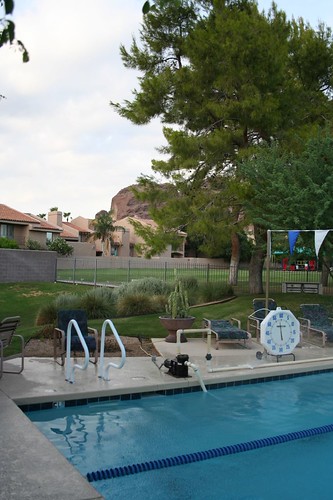 The pool, with Camelback in the background