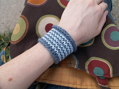 stripey circular knitted wrist cuff