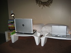 His-n-her laptop trays
