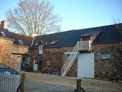 The 'old' house, stables, and courtyard with (now removed) outside staircase