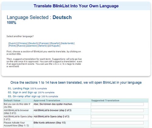 BlinkList in Deutsch