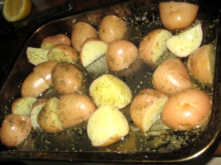 Prepped potatoes