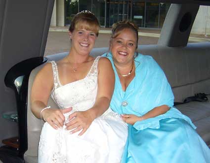 Kelly and Dana in the limo