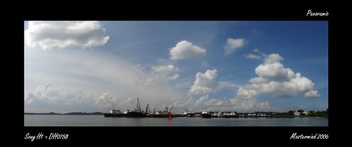 clouds sea ship