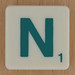 Scrabble Green Letter N