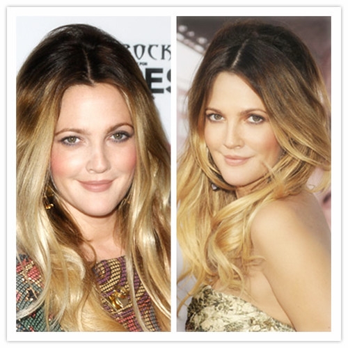 Drew Barrymore hairstyle - two tone color,