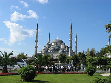 Ble Mosque with Tourists