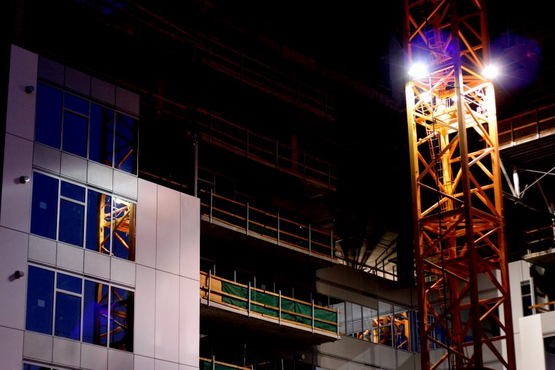 Construction at Night - NW Portland