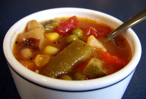 Today's “hearty vegetable soup”, homemade like every other soup offered at 