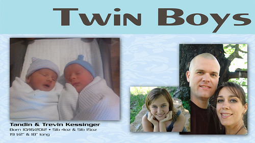 Twins - birth announcement - Kessinger