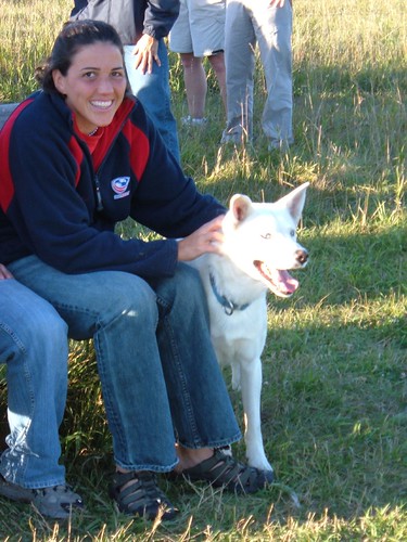 Jen and one of the sled dogs