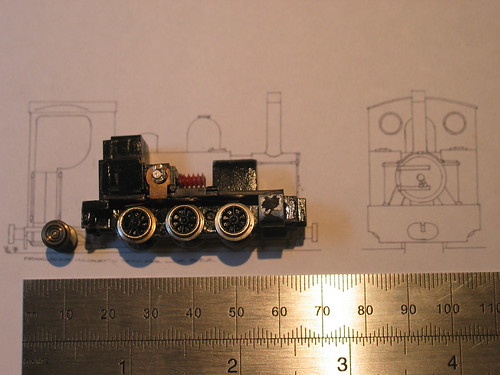 Lifelike 0-6-0T chassis on drawing