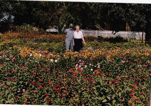 Joe and Leola in their garden