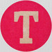 Vintage Sticker Letter T