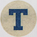 Vintage Sticker Letter T