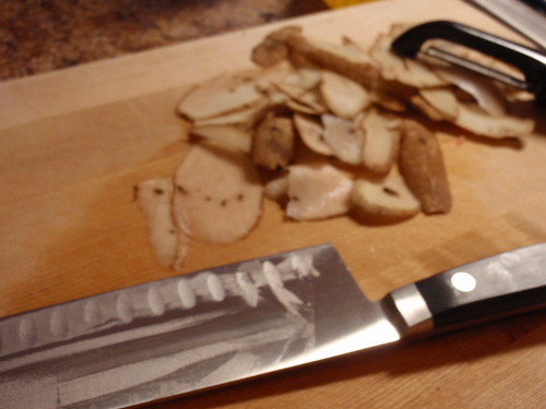 Knife with Potato Peels