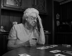 Jean Berkheiser focuses on the card game