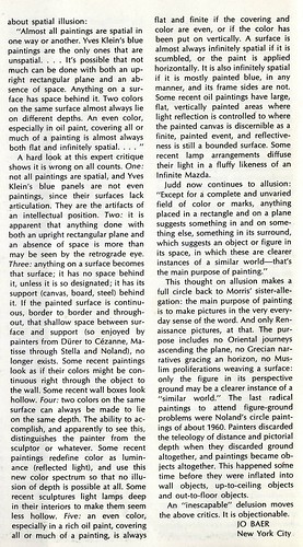 Jo Baer's letter to Artforum,  September 1967