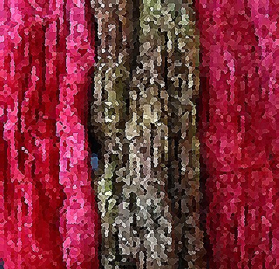 red and lichen pixellated