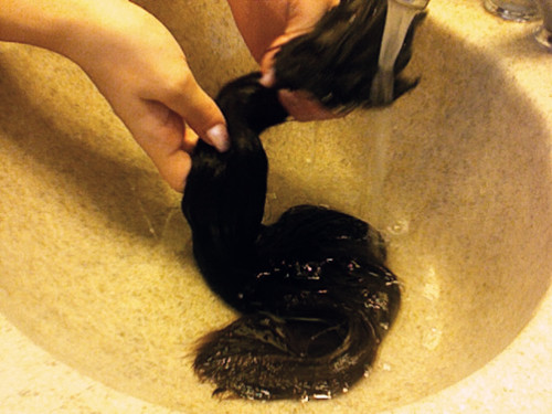 wash hair extensions