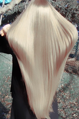 Long straight blonde hair