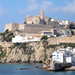 Ibiza - La Catedral, muralla y D'alt Vila, vistas desde la cubierta del ferry Ibiza-Barcelona