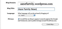 Aase Family Blog Creation