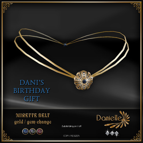 DANIELLE Mirette Belt Gold birthday gift