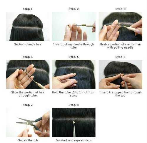 The step of cold fusion hair extension