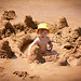 Ibiza - Baby and sand castle in Ibiza, Aguas Blancas Beach