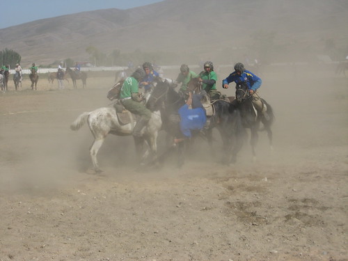 Buzkashi - just like rugby except the ball is a goat carcass, and the players ride horses / ブズカシ - ラグビーみたいなもんだけど、ボールの代わりにヤギの遺体で選手は馬に乗る