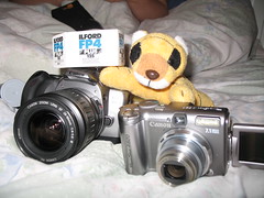 The new camera has been purchased. My daughter also got a new camera – the posh SLR on the left.
