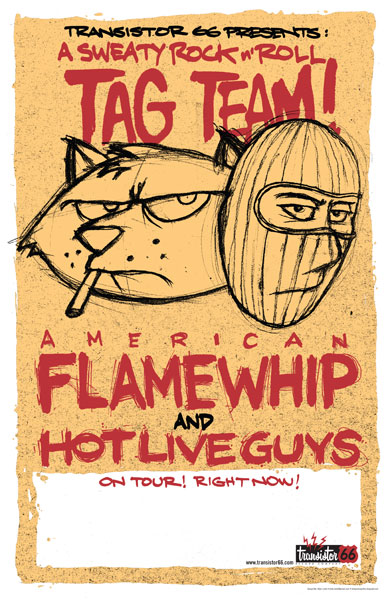 American Flamewhip/Hot Live Guys tour poster